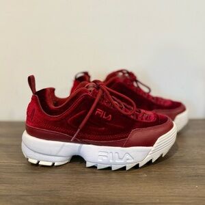 Fila Disruptor II Velvet Sneakers Womens Size 6